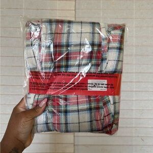 Gap Body Two Piece Woman Pajama Set Ivory Plaid Size Medium